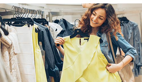 Woman Shopping for New Clothing