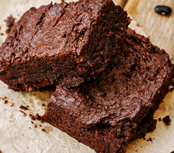 Pieces of a chocolate brownie