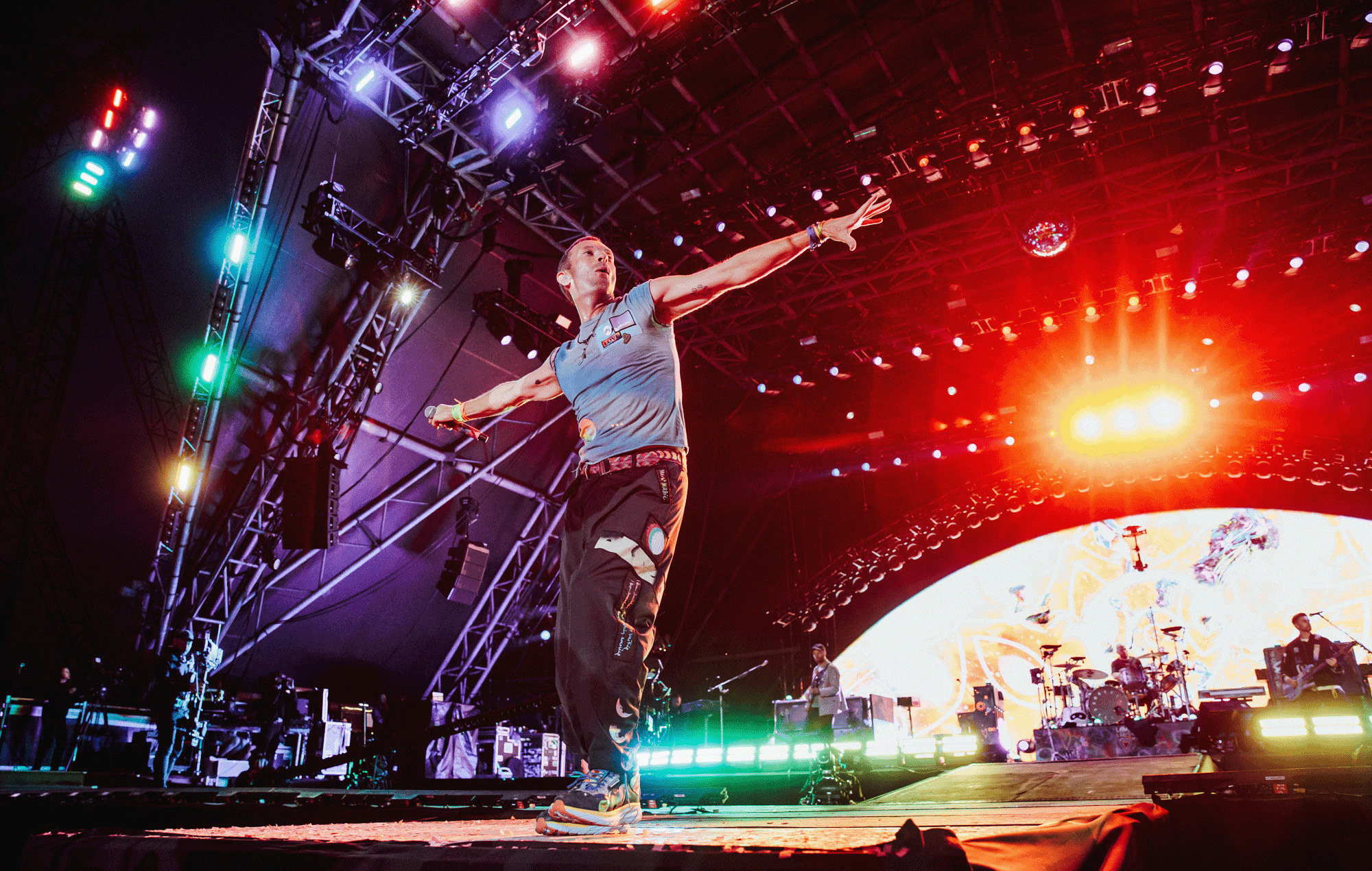 Coldplay live at Glastonbury 2024, photo by Andy Ford