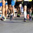 Group of runners racing