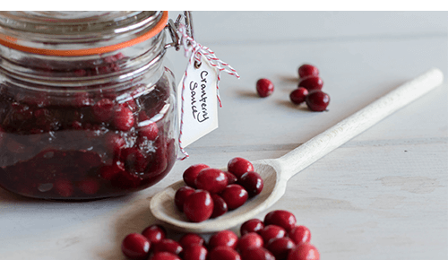 Homemade Cranberry Sauce in jar