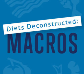 Infographic with text that says Diets Deconstructed: Macronutrients