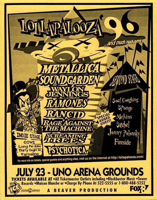 Lollapalooza line-up 1996