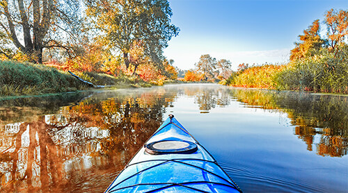 Kayaking through Fall Foliage