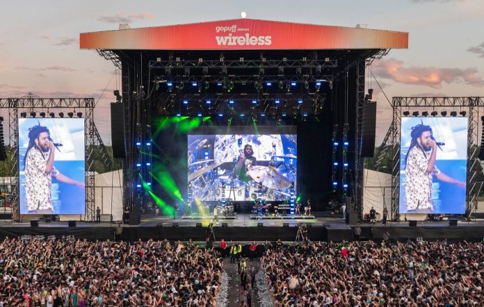 J. Cole performs during the Wireless Festival at the National Exhibition Centre (NEC) on July 10, 2022. Credit: Katja Ogrin/GETTY