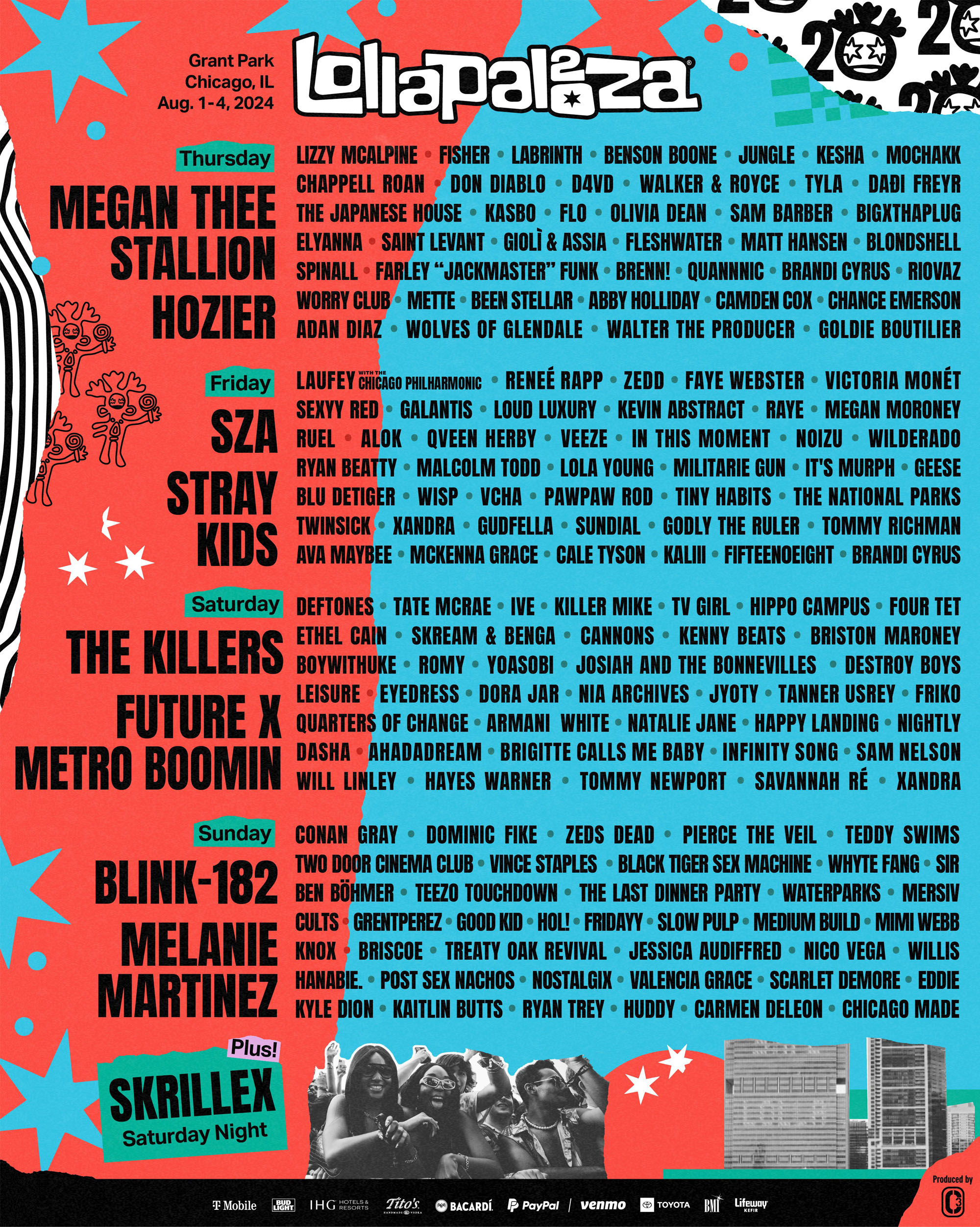 Lollapalooza 2024 lineup poster